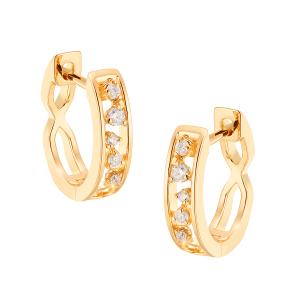 ジュエリーツツミ K18イエローゴールドダイヤモンドピアス チェーン