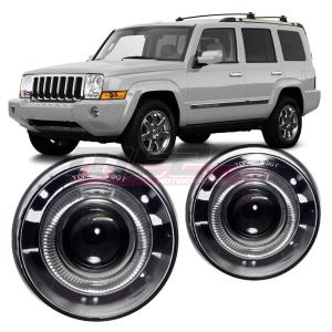 ヘッドライト 2006-2010ジープコマンダーブラックヘッドライトヘッド