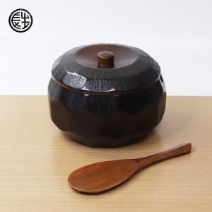 おひつ ひつまぶし 器 飯櫃 木製 漆塗り 亀甲彫 くり抜き 6.0 1合半 和