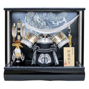 選べる3種五月人形 兜飾り ケース入り 木製弓太刀付 間口43×奥行28×高