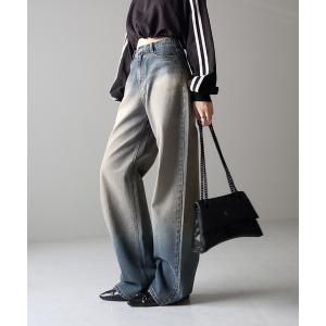 KsG ジーンズ デニム デニムパンツ ワイドレッグベルトデザインデニム