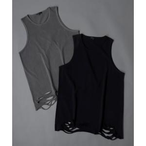 ROOP TOKYO タンクトップ Damage Long Tank top / ダメージ加工 ロング