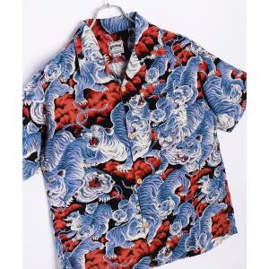 NIPOALOHA（ニポアロハ） ： RAYON SHORT SLEEVE ALOHA SHIRT(百虎