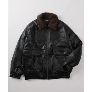 ブルゾン アウター 「83」フェイクレザー ジップ メンズ レディース