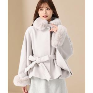 Diosfront ポンチョ オーバーサイズメルトンポンチョコート レディース