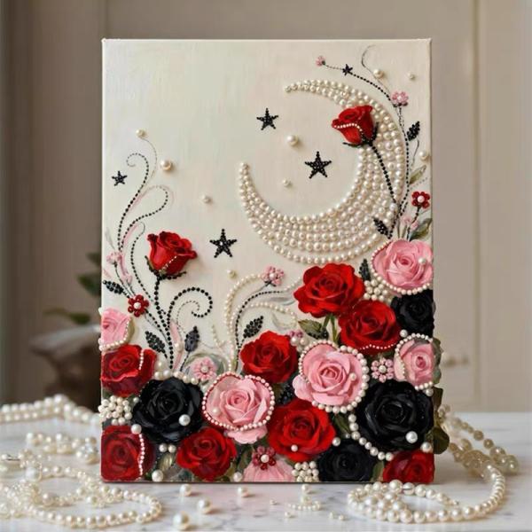 新登場】 パールアート ダイヤモンドアート 手芸キット バラ ローズ