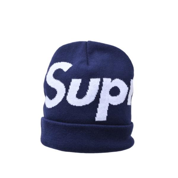 Supreme（シュプリーム） 美品 カシミヤ混 ロゴ ニット帽 FREE