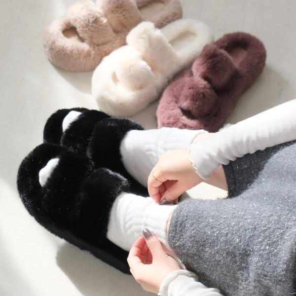 サンダル レディース ふわふわ ファーサンダル 厚底 歩きやすい 履き