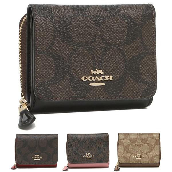 COACH（コーチ） 三つ折り財布 シグネチャー ミニ財布 レディース