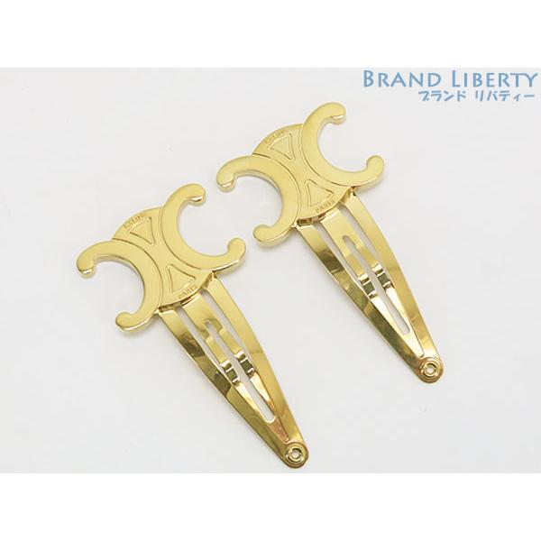 CELINE（セリーヌ） 新品同様 トリオンフ スナップ ヘアクリップ 2つ