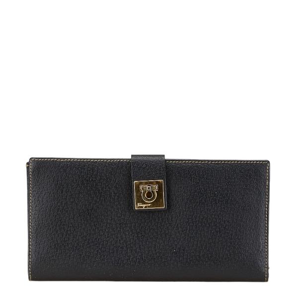 サルヴァトーレフェラガモ ガンチーニ 長財布 IY-22 1283 ブラック