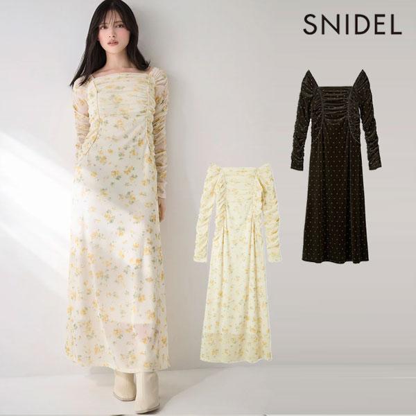 SNIDEL（スナイデル） 新作10%OFF ワンピース 26春夏 フロッキー