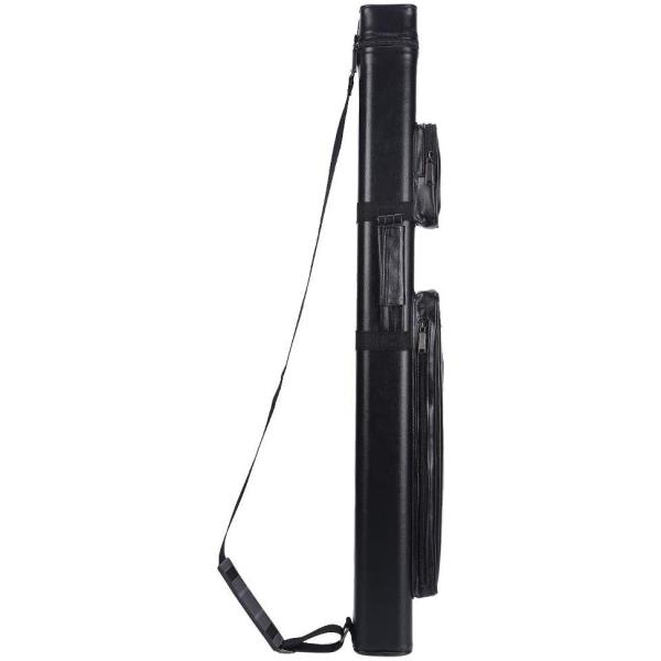 ビリヤードキューケース 黒ブラック/茶/クロコダイル調 【2バット×2