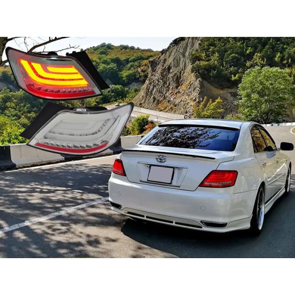 マークX LEDテール GRX120系 ファイバーテールランプ V2 流れる