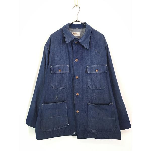 古着 70s MONTGOMERY WARD VATDYDED バットダイ デニム ワーク