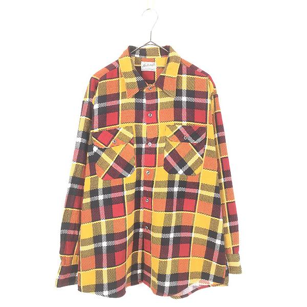 古着 70s USA製 Bellcraft イエロー × レッド ブラック チェック