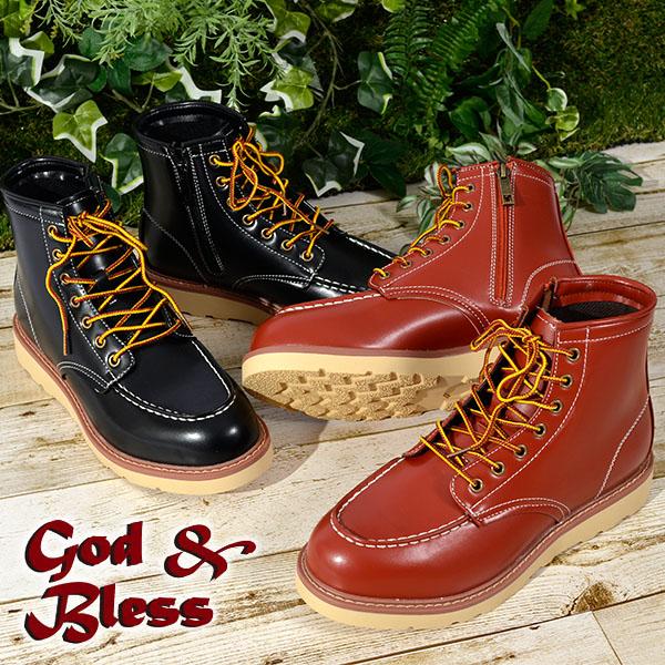 ワークブーツ サイドジップ メンズ アメカジ ミドル ショートブーツ