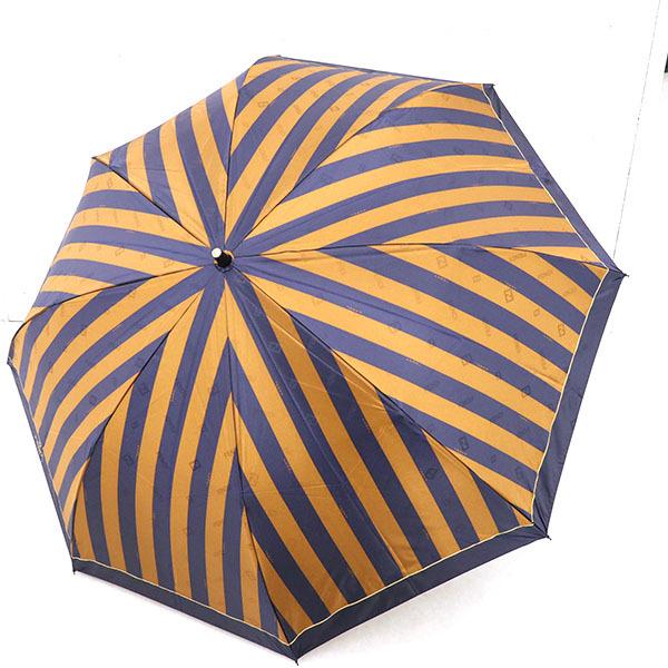 フェンディ FENDI ペカン柄 ブラウン ネイビー ストライプ 折りたたみ