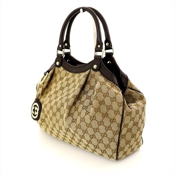 グッチ GUCCI GG柄 GGキャンバス トートバッグ ダークブラウン