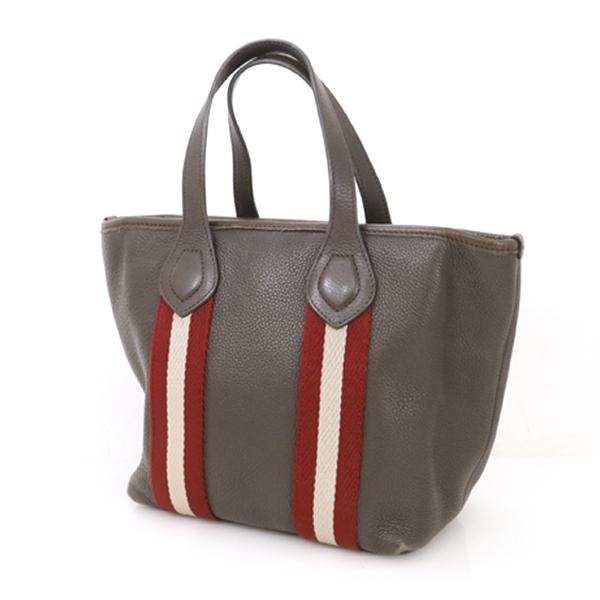 バリー BALLY ブラウン レザー ミニトートバッグ ハンドバッグ 男女