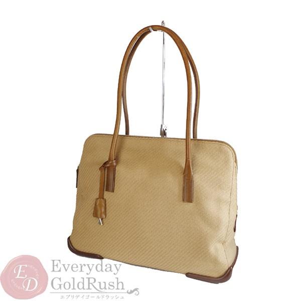 PRADA プラダ ハンド バッグ ボストン ベージュ ブラウン 茶 キャメル