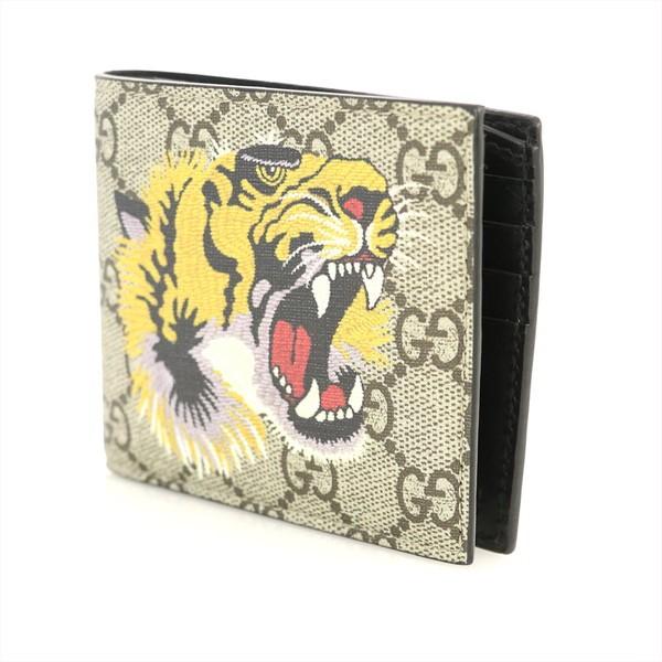 グッチ GUCCI GGスプリーム トラ柄 PVC タイガーウォレット 二つ折り