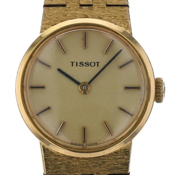 ティソ TISSOT ラウンドフェイス ヴィンテージ 手巻き式 ゴールド 文字