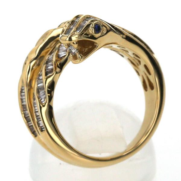 GSTV K18YG イエローゴールド リング ダイヤモンド 0.82ct サファイア