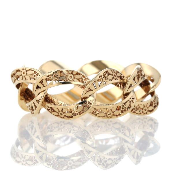 GSTV K18YG イエローゴールド フィリグラーナリング チェーンアーム