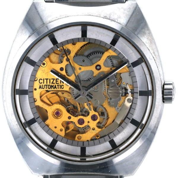 CITIZEN シチズン スケルトン GN-1-S 4-760077 自動巻式 ゴールド 文字