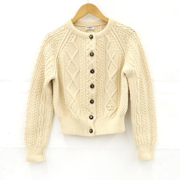 シャネル CHANEL ケーブルニット カーディガン トップス ココマーク