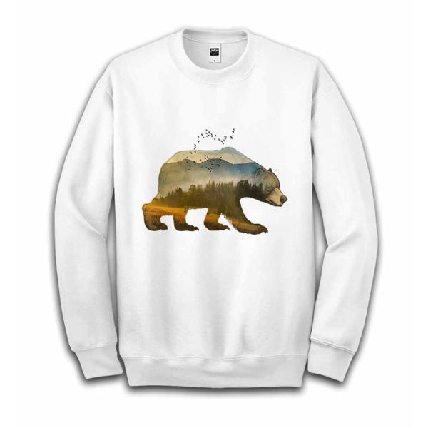 グリズリーベア・クマ・熊・自然・山】メンズ スウェット スエット