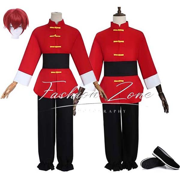 送料無料◇らんま1/2 風 早乙女乱馬 男女サイズ コスプレ衣装 ウィッグ