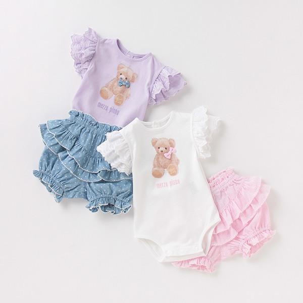 mezzo piano メゾピアノ クマロンパース＆ブルマSET 70 80cm ベビー