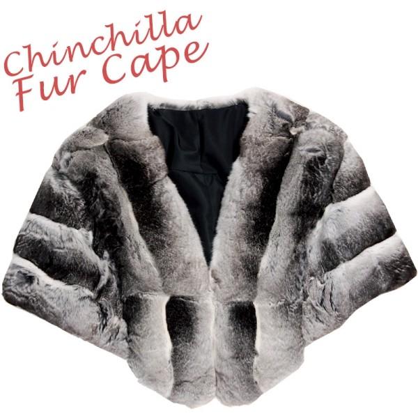 ファーケープ 毛皮ケープ チンチラ ショール ファー レディース カラー