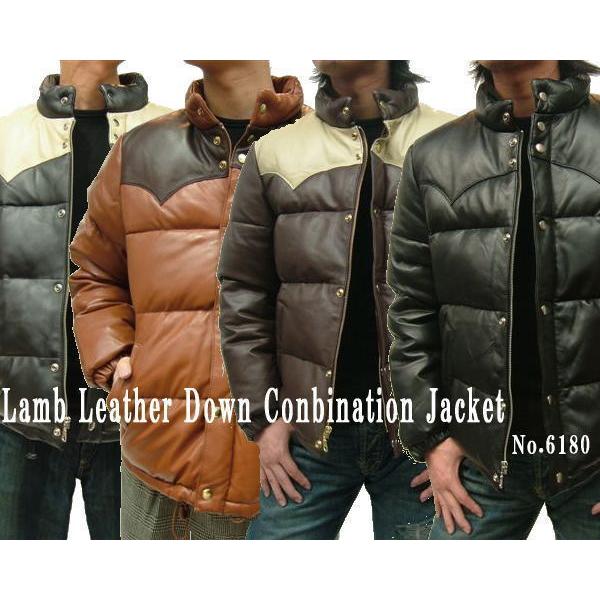 レザーダウンジャケット レザージャケット メンズ ダウンジャケット 革