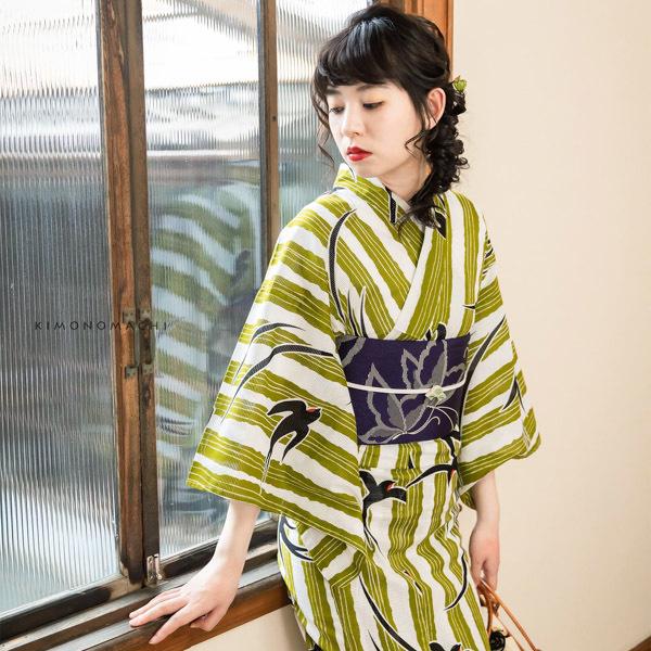 KIMONOMACHI （Prices down2）浴衣 レディース レトロ 夏着物 単品「縞
