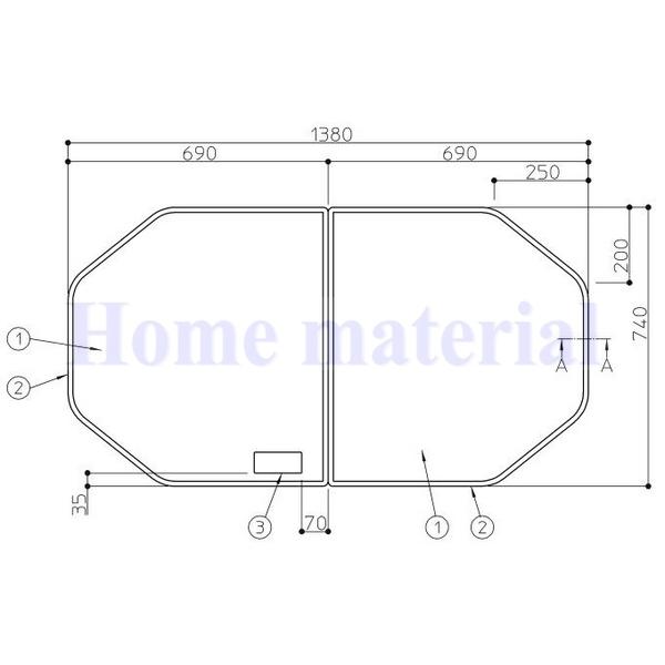TOTO お風呂のふた 風呂ふた 組み合わせ式 組みふた 1400サイズ
