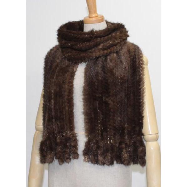 ミンク ファー 編み込み ストール ブラウン 爆買 : エルベートブルー