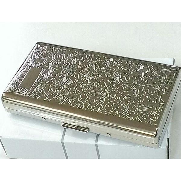 シガレットケース ロング シルバーアラベスク レディース コンパクト