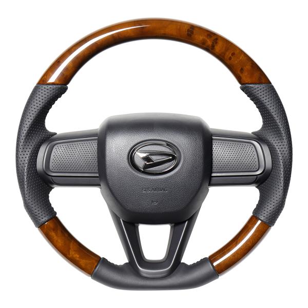 REAL（レアル） ステアリングハンドル 42ブラウンウッド ブラック