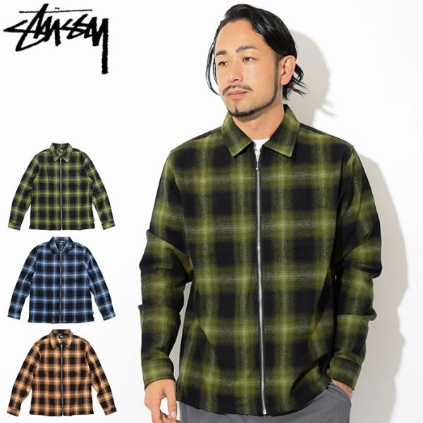 STUSSY（ステューシー） シャツ 長袖 メンズ Zip Up Shadow Plaid