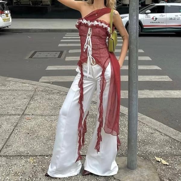 フィッシュテール キャミソール ビスチェ フリル シアー チュール