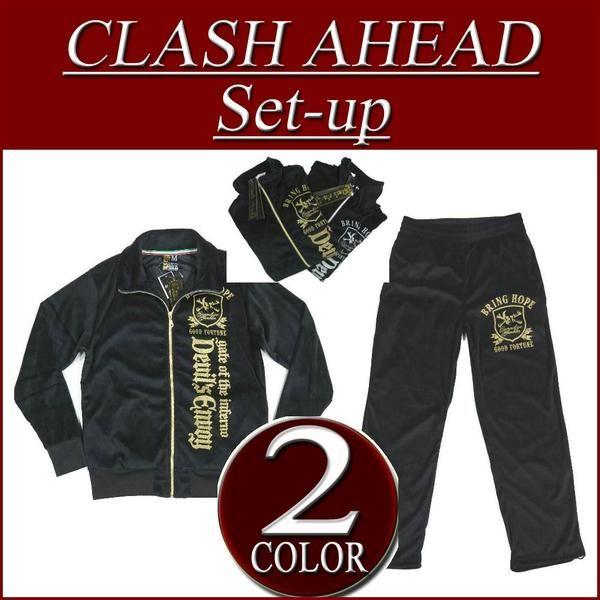 Clash Ahead クラッシュアヘッド スカルクロスボーン ベロアジャージ