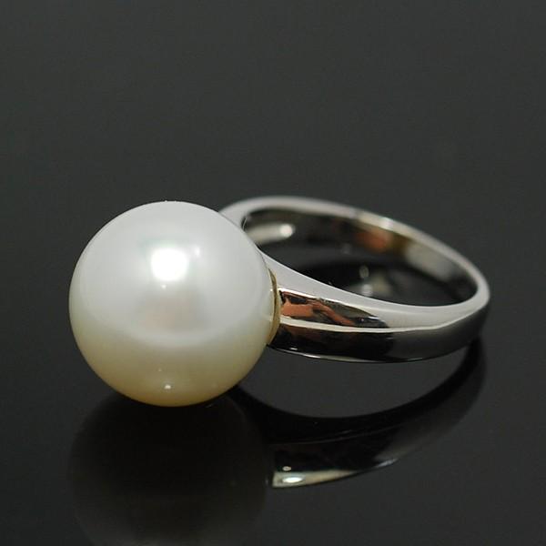 大珠 13mm 白蝶真珠 リング 群を抜く存在感の南洋真珠リング