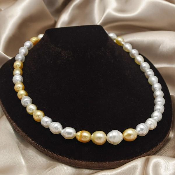 12mm マルチカラー バロック 白蝶真珠 ネックレス 美しいナチュラル