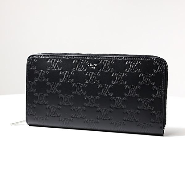 CELINE（セリーヌ） Triomphe Embossed Large Zipped Wallet 長財布