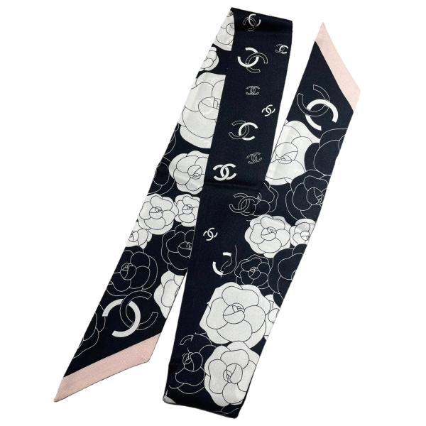 cherry82 CHANELシャネル スカーフ ヘアバンド ネイビー シャネル