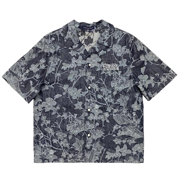 LOUIS VUITTON（ルイ・ヴィトン） 半袖シャツ ロゴ刺繍フラワー総柄