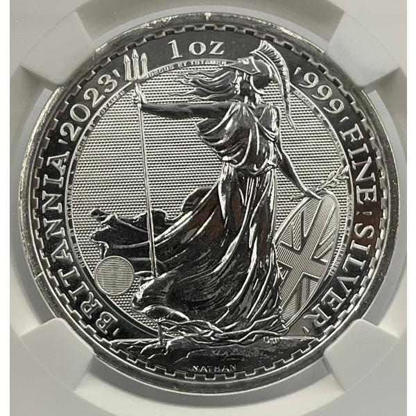 2023年 イギリス ブリタニア ロイヤルミント 1oz 2ポンド 銀貨